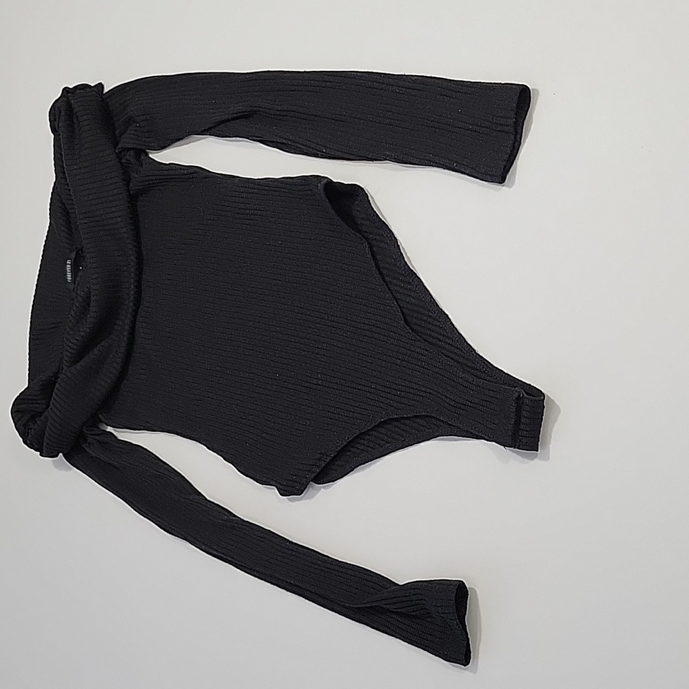 Forever 21 Black Long Sleeves Bodysuit SZ S   3/$15